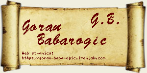 Goran Babarogić vizit kartica